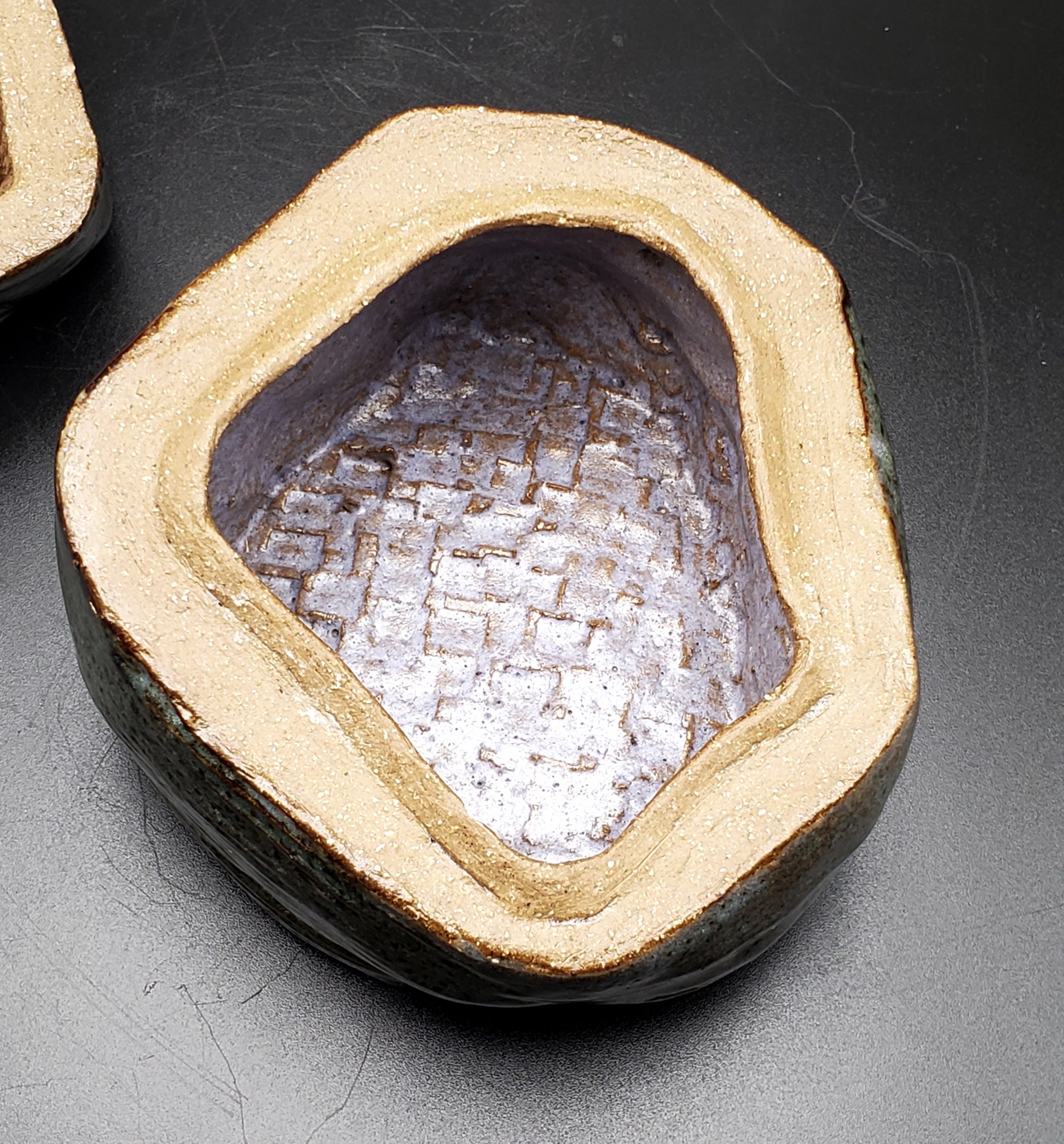 Vintage Handmade Ceramic Brutalist Organic Form Box