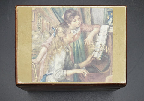 Sankyo - Nutcracker's 'Waltz of the Flowers' Wood Music Box with Renoir Image