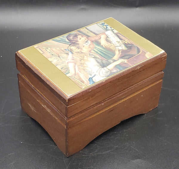 Sankyo - Nutcracker's 'Waltz of the Flowers' Wood Music Box with Renoir Image