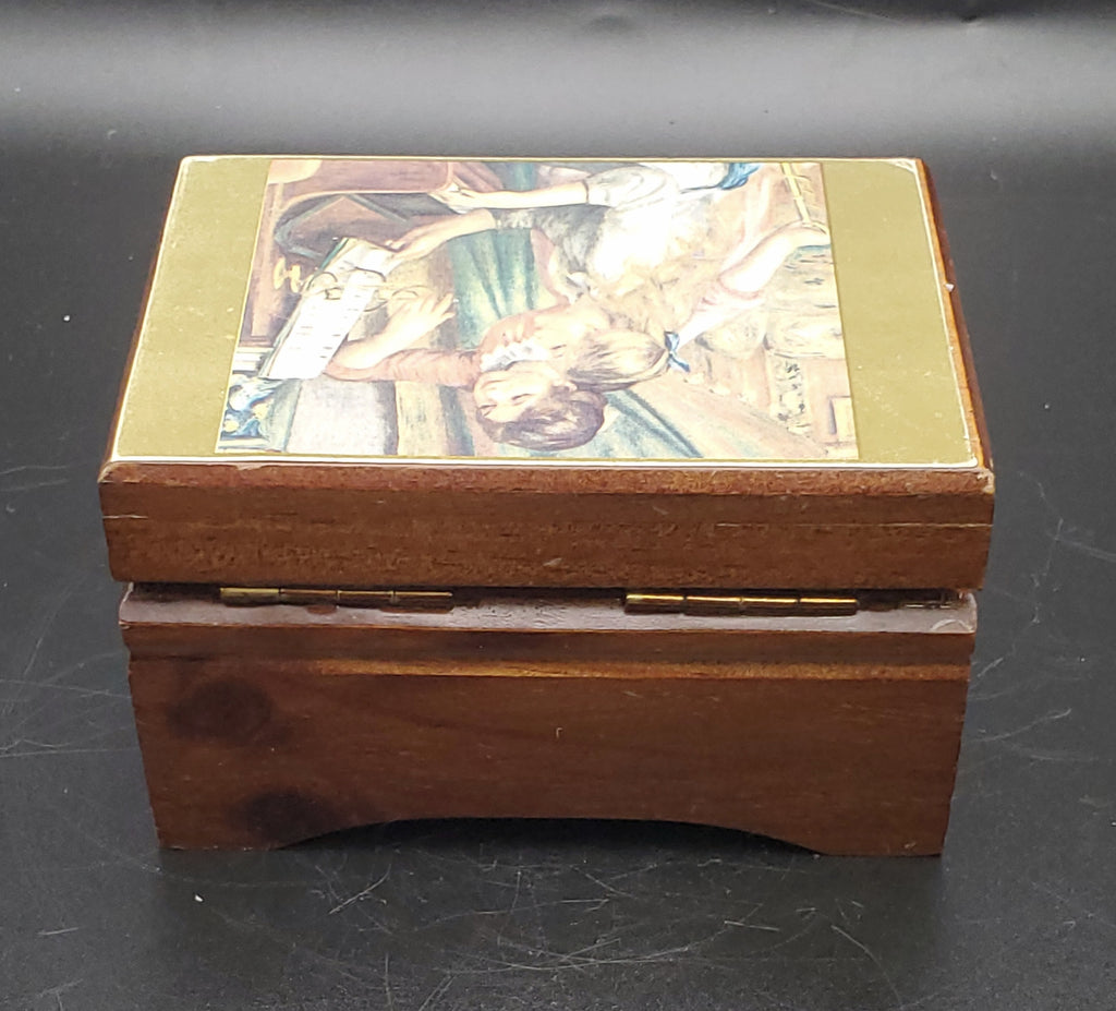 Sankyo - Nutcracker's 'Waltz of the Flowers' Wood Music Box with Renoir Image