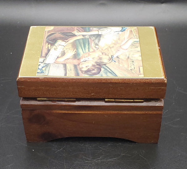 Sankyo - Nutcracker's 'Waltz of the Flowers' Wood Music Box with Renoir Image