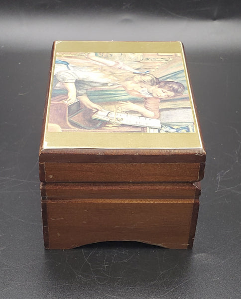 Sankyo - Nutcracker's 'Waltz of the Flowers' Wood Music Box with Renoir Image