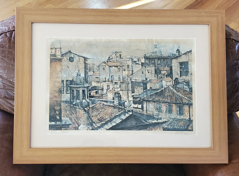 Vintage "Roman Roofs" Signed Framed Print