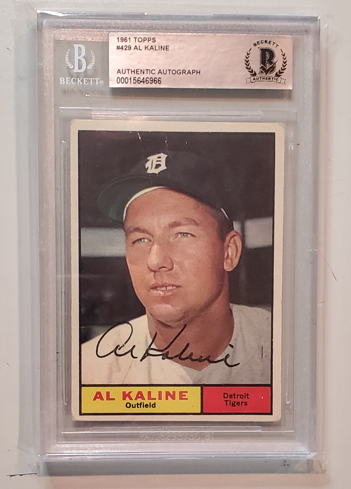 Al Kaline - 1961 Topps Autographed Baseball Card Beckett Authenticated