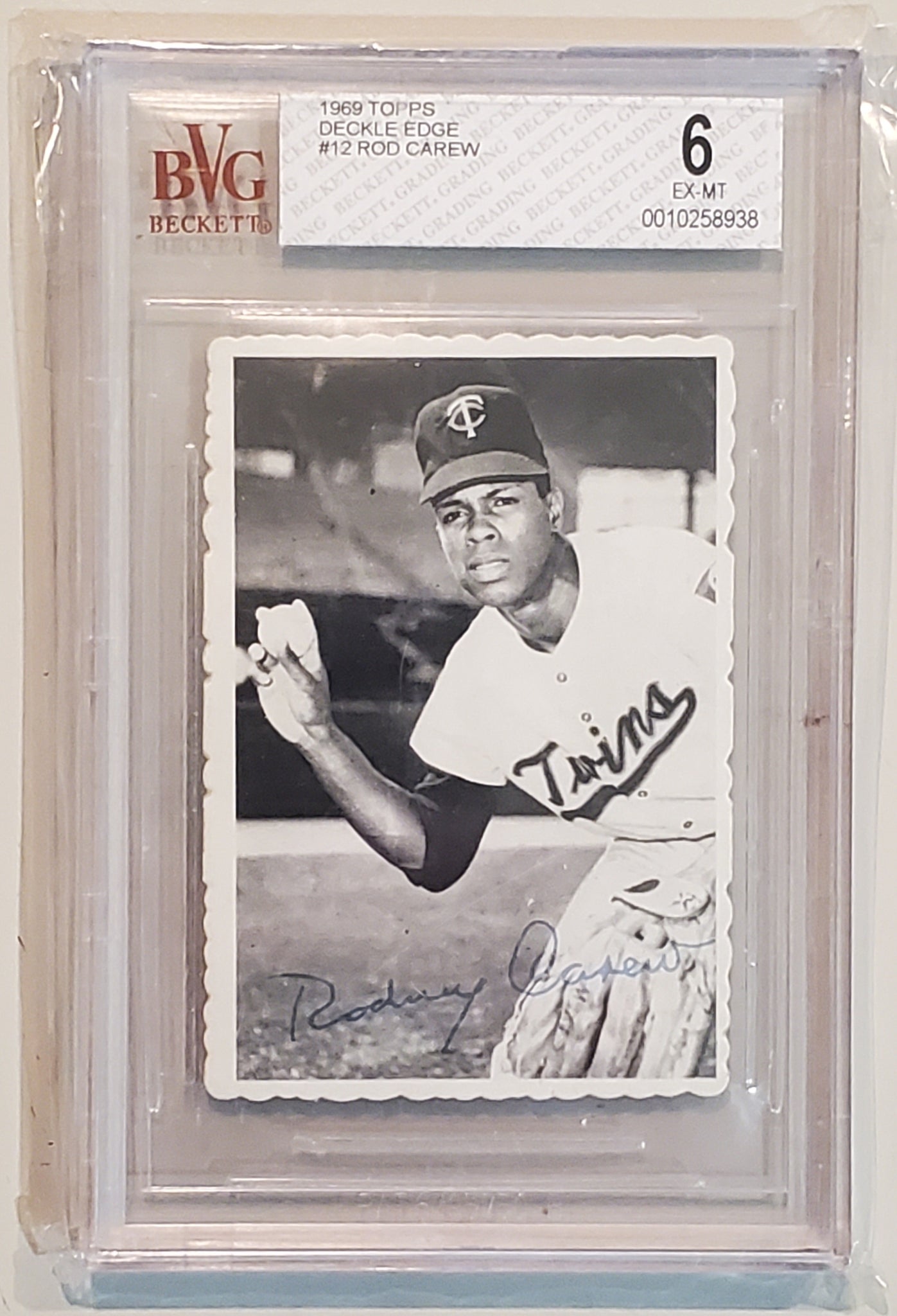 Rod Carew - 1969 Topps Deckle Edge Graded 6 Beckett Baseball Card