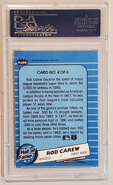 Rod Carew - 1986 Fleer Graded 9 PSA Baseball Card