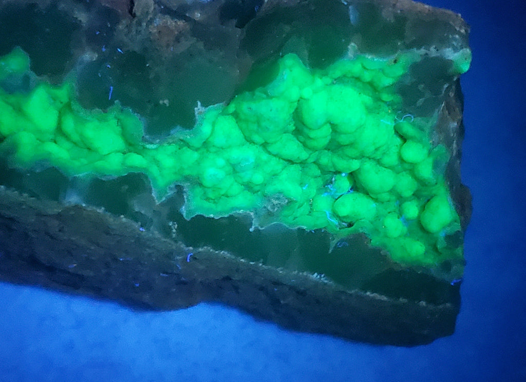 Green Fluorescent Botryoidal Chalcedony Specimen