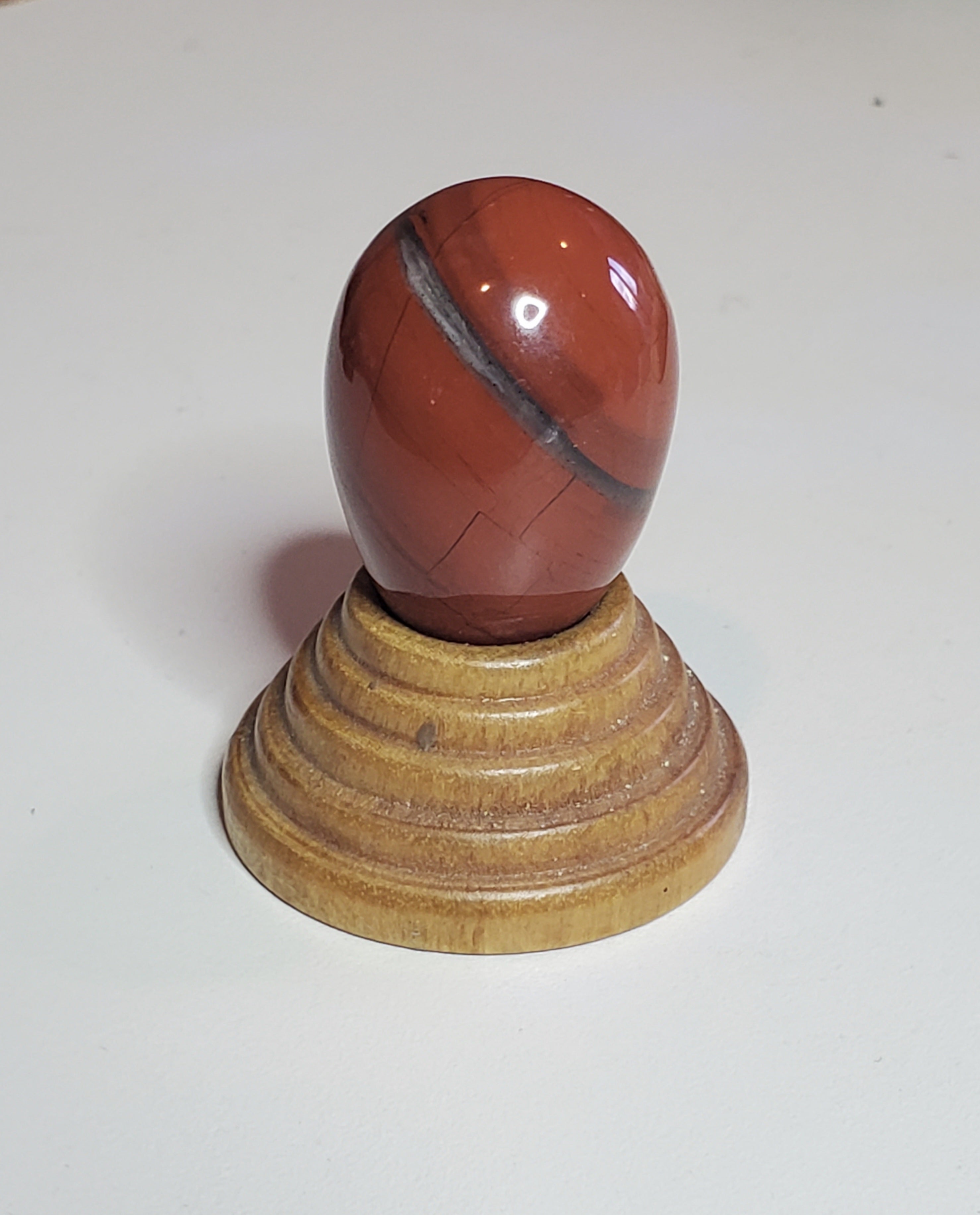 Red Jasper Polished Egg with Stand