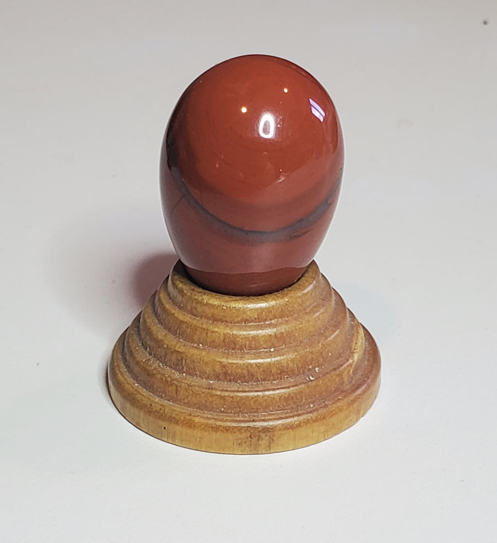 Red Jasper Polished Egg with Stand