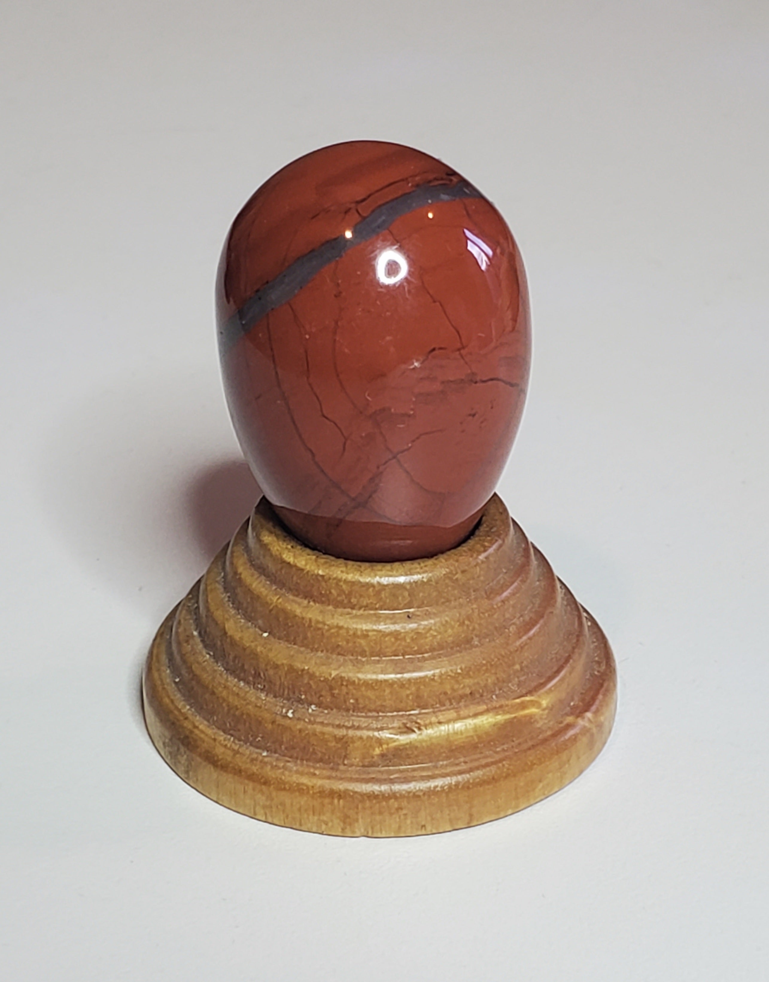 Red Jasper Polished Egg with Stand