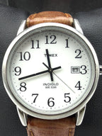Timex - Vintage Functioning Leather Band Indiglo Wristwatch