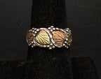 Wheeler Mfg - Vintage Black Hills Gold Style Sterling Silver Band - Size 7