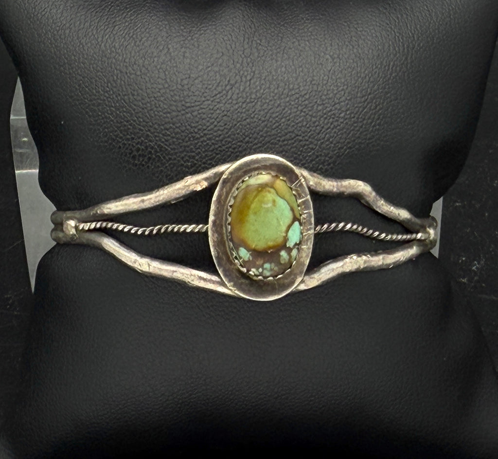 Vintage Handmade Turquoise Sterling Silver Cuff Bracelet