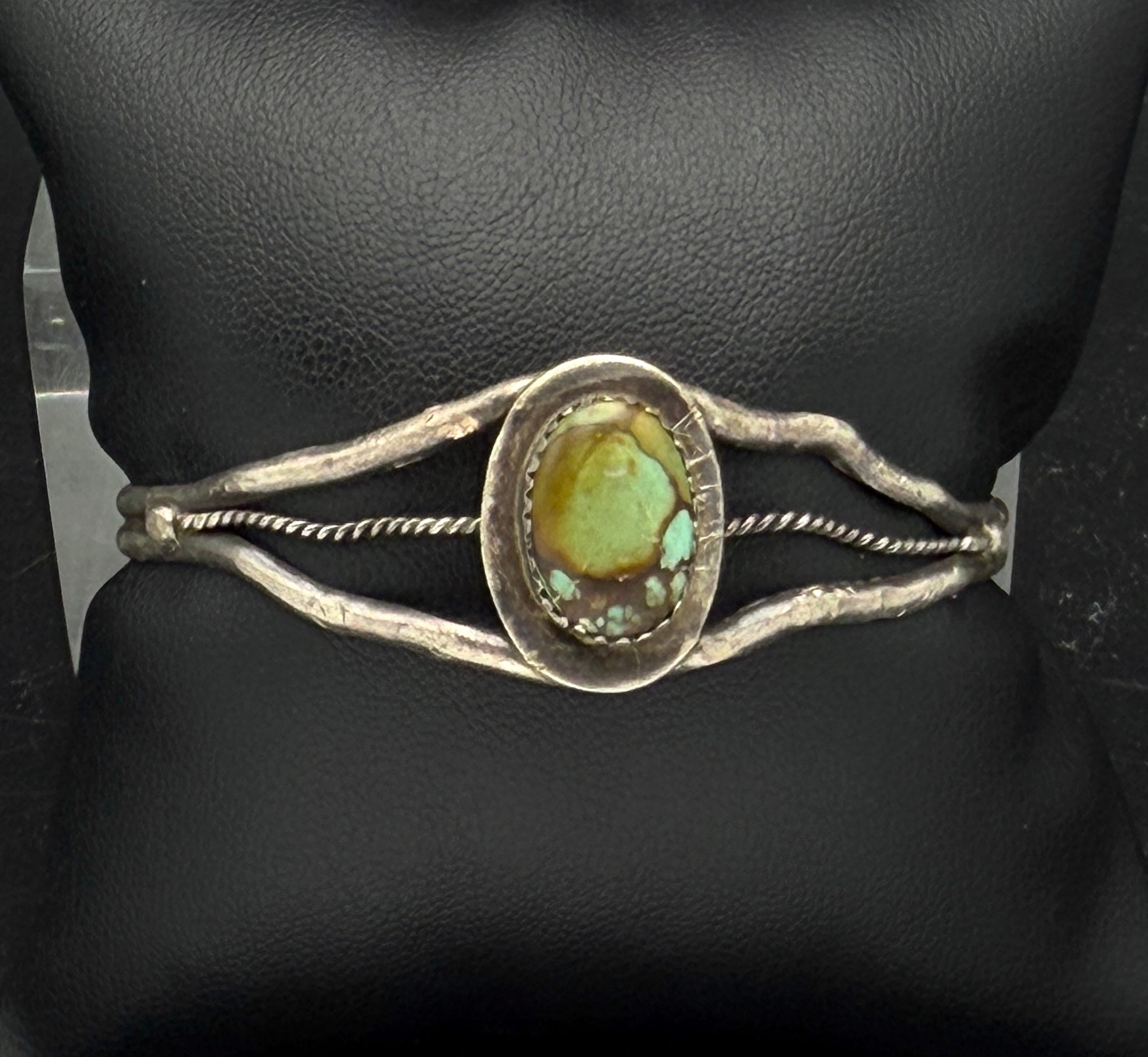 Vintage Handmade Turquoise Sterling Silver Cuff Bracelet