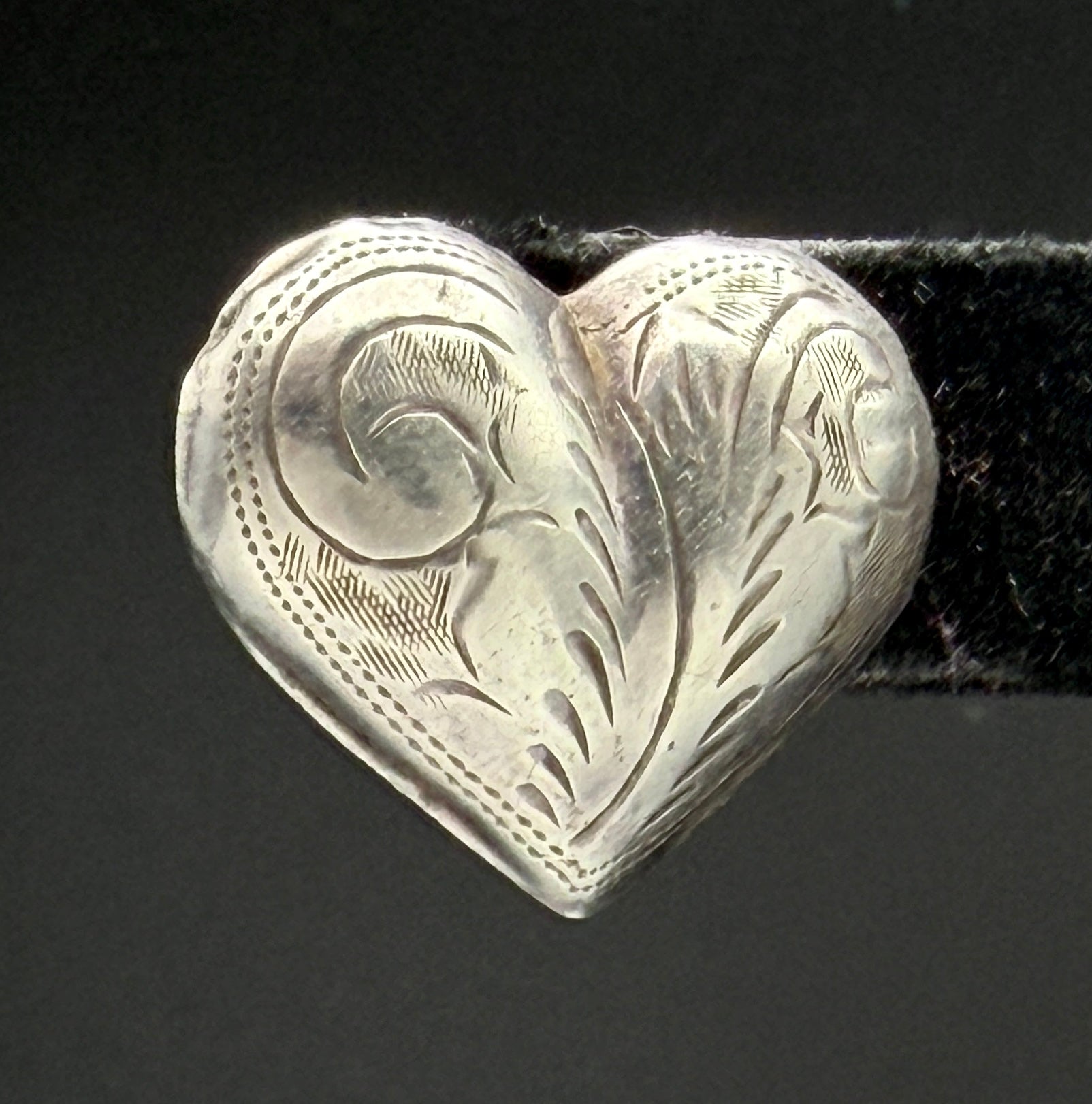 UNMATCHED Vintage Handmade Sterling Silver Puffed Heart Stud Earring
