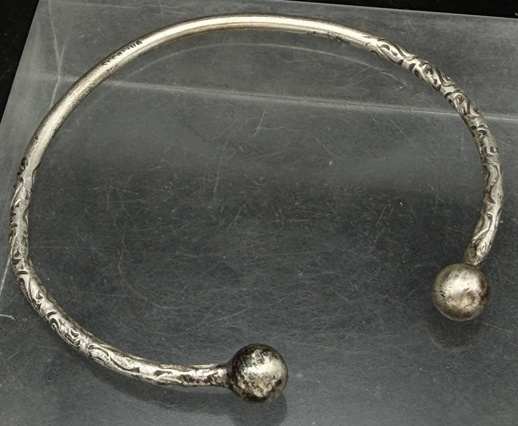 Vintage Sterling Silver Open Bangle Bracelet