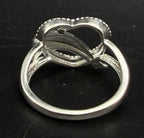 Vintage Sterling Silver Dolphin Heart Ring - Size 6.75