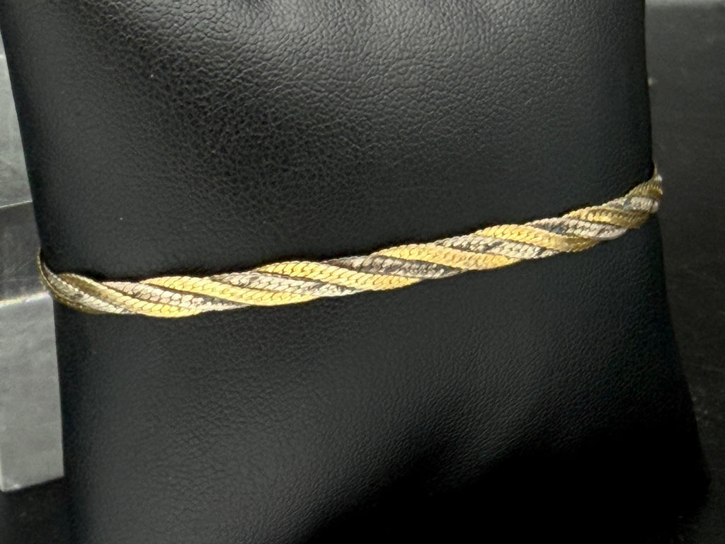 Milor - Vintage Sterling Silver Dual Tone Braided Link Bracelet