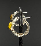 Vintage Amber Sterling Silver Huggie Earrings