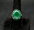 Vintage Malachite Sterling Silver Ring - Size 8