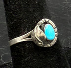 Vintage Handmade Turquoise Sterling Silver Ring - Size 8