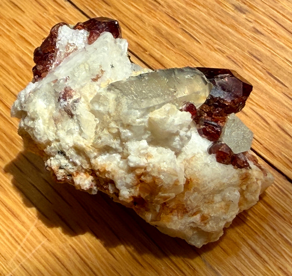 Garnet Crystal Cluster with Quartz on Matrix