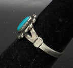 Vintage Southwestern Style Turquoise Sterling Silver Ring - Size 5