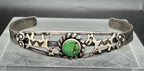 Vintage Handmade Turquoise Sterling Silver Cuff Horse Bracelet