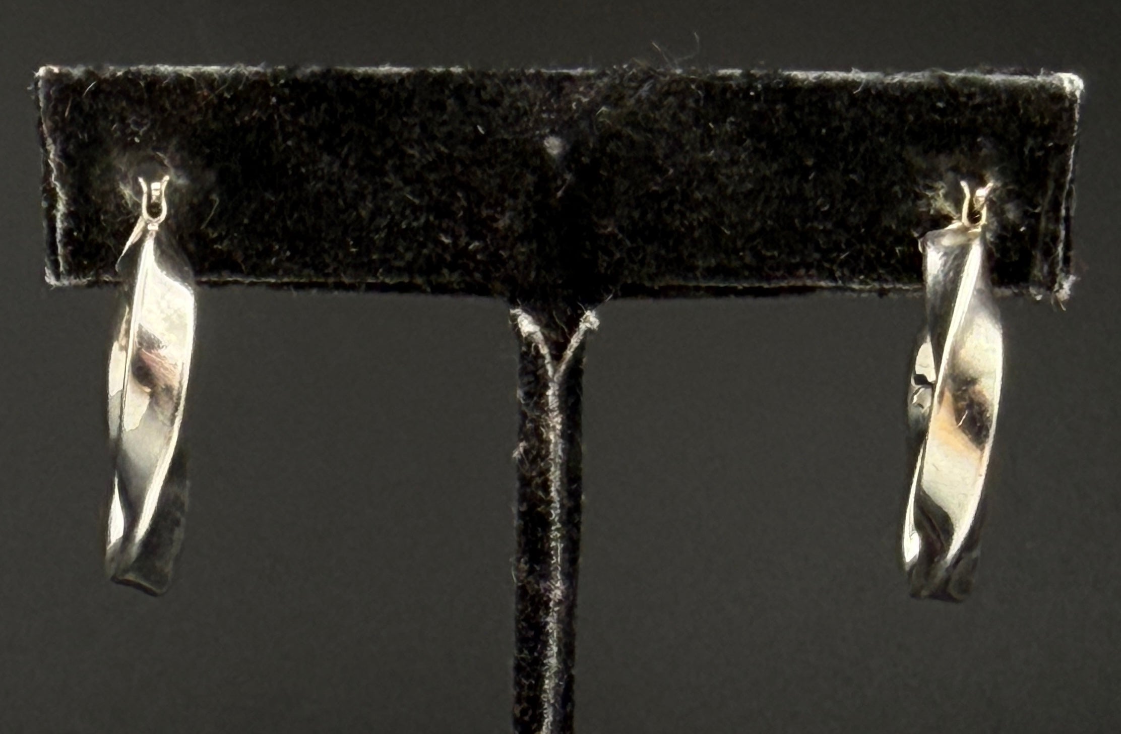 Vintage Twisted Hoop Sterling Silver Earrings