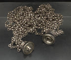 Joseph Esposito - Vintage Multi Chain Abalone Shell Snap On Pendant Sterling Silver Necklace - 17"