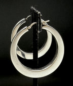 Milor - Vintage 950 Silver Italian Hoop Earrings