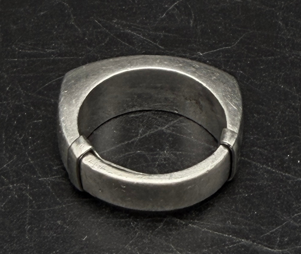 Vintage Handmade Sterling Silver Mexican Ring with Adjuster - Size 5 to 6.5