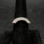 Judith Ripka - Vintage Sterling Silver CZ Arched Band Ring - Size 6.25