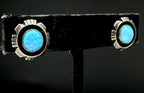 Vintage Handmade Southwestern Style Sterling Silver Opal Earrings