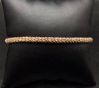 Vintage Gold Tone Sterling Silver Margarita Chain Italian Bracelet - 7.5"