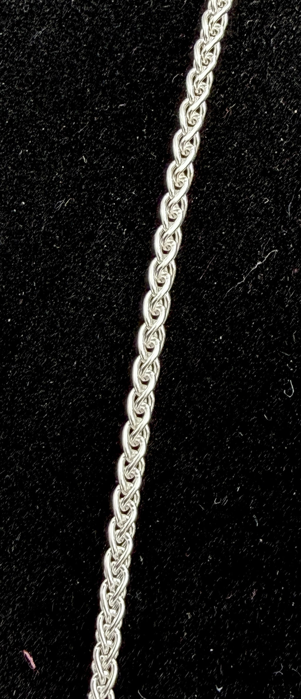 Vintage Italian Sterling Silver Wheat Chain Necklace - 23.75"