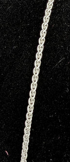 Vintage Italian Sterling Silver Wheat Chain Necklace - 23.75"