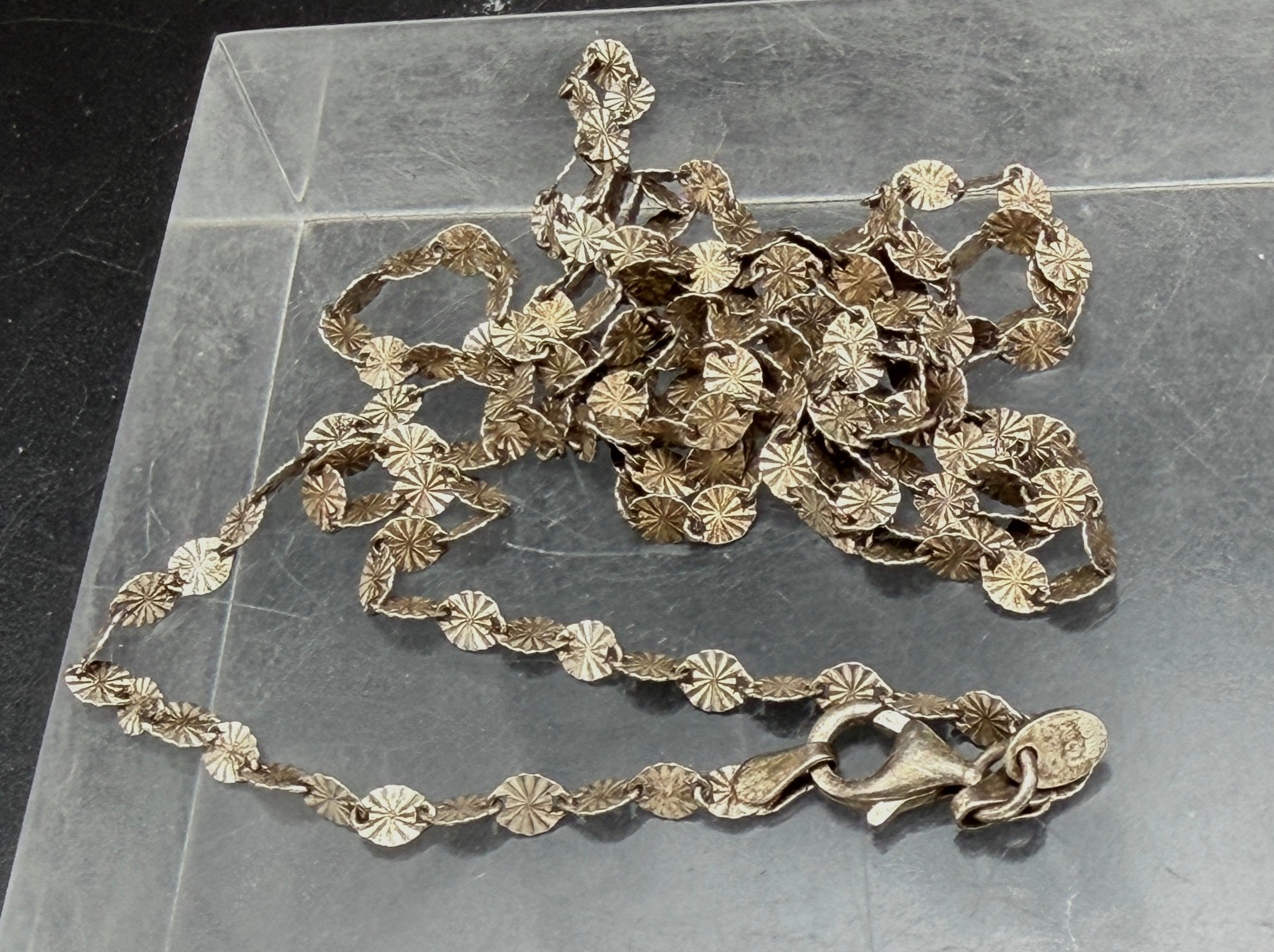 Milor - Vintage Three Feet Long! 950 Silver Italian Unique Link Chain Necklace - 36"