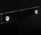 Vintage Blue Topaz Sterling Silver Stud Earrings