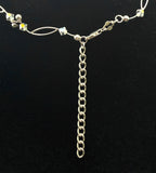 Vintage Unique Link and Faceted Beads Necklace with Extension Chain