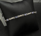 Vintage Tanzanite Sterling Silver Link Bracelet - 7.5"