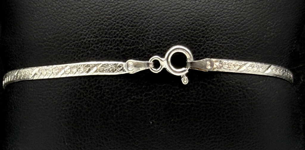 Vintage Italian Sterling Silver Herringbone Link Bracelet - 7"