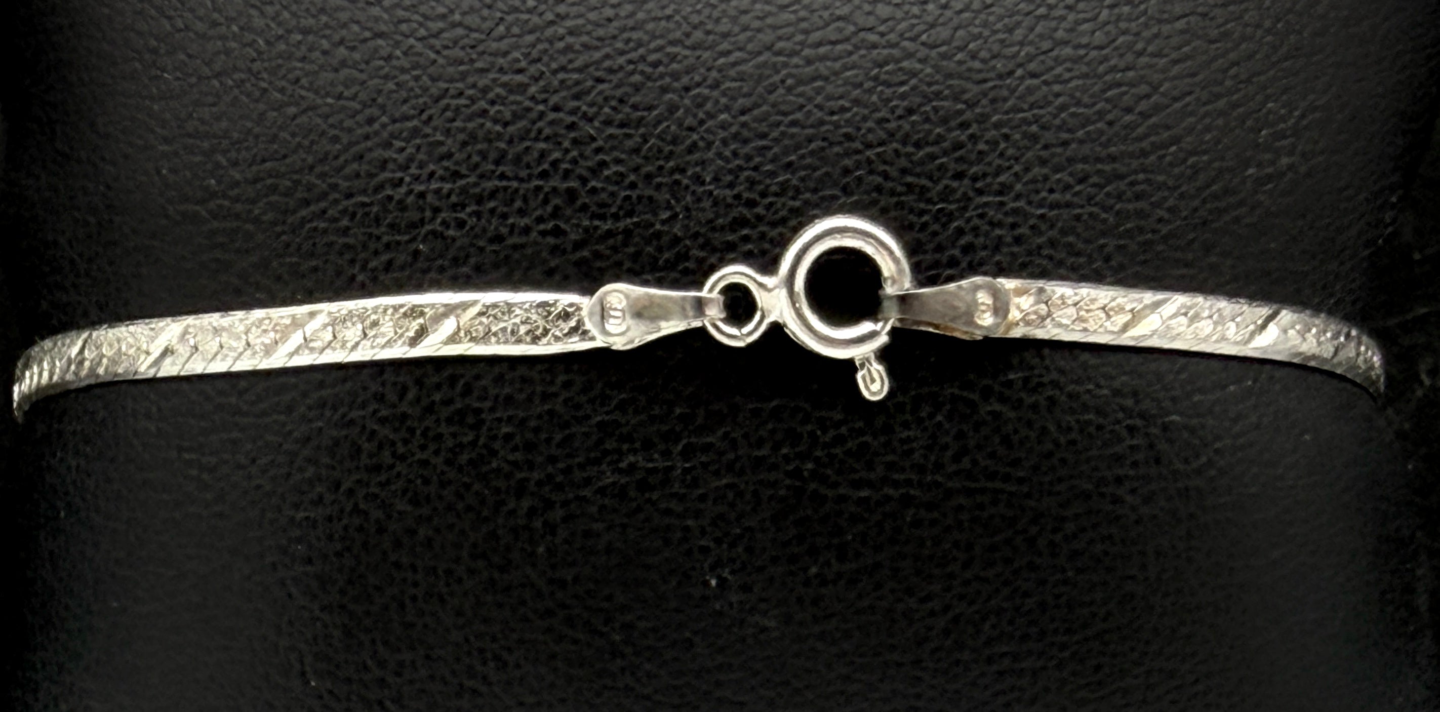 Vintage Italian Sterling Silver Herringbone Link Bracelet - 7"