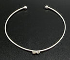 La Soula - Vintage Sterling Silver Sapphire and Diamonds Evil Eye Cuff Bracelet