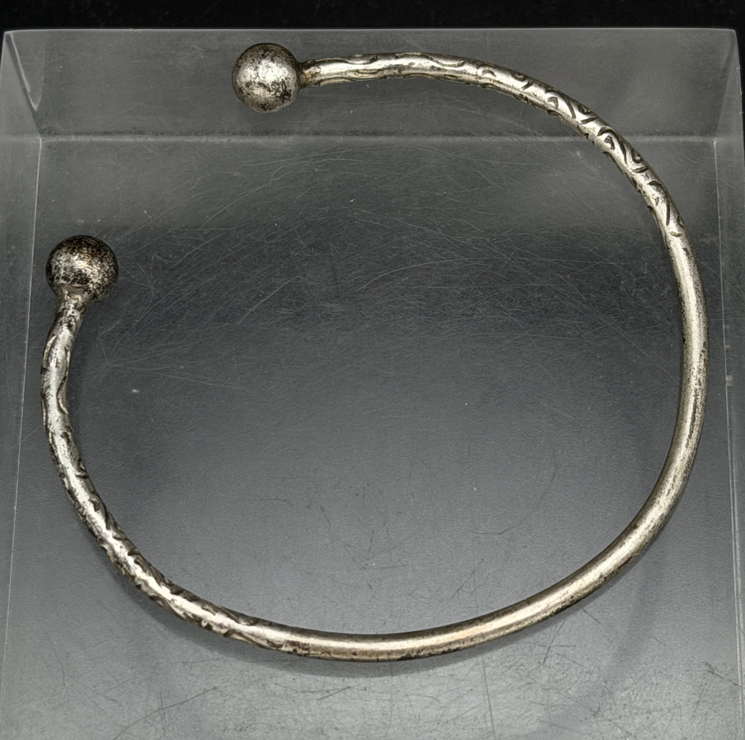 Vintage Sterling Silver Open Bangle Bracelet