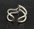 Sterling Silver Adjustable Size Wavy Toe Ring