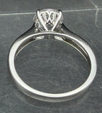 Vintage Cubic Zirconia Sterling Silver Solitaire Ring - Size 8