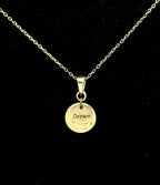 Vintage "Dream, Smile, Laugh" Gold Tone Pendant Sterling Silver Pendant Chain Necklace - 18"