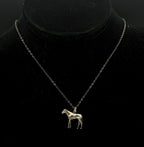 Vintage Sterling Silver Horse Pendant Chain Necklace - 18"