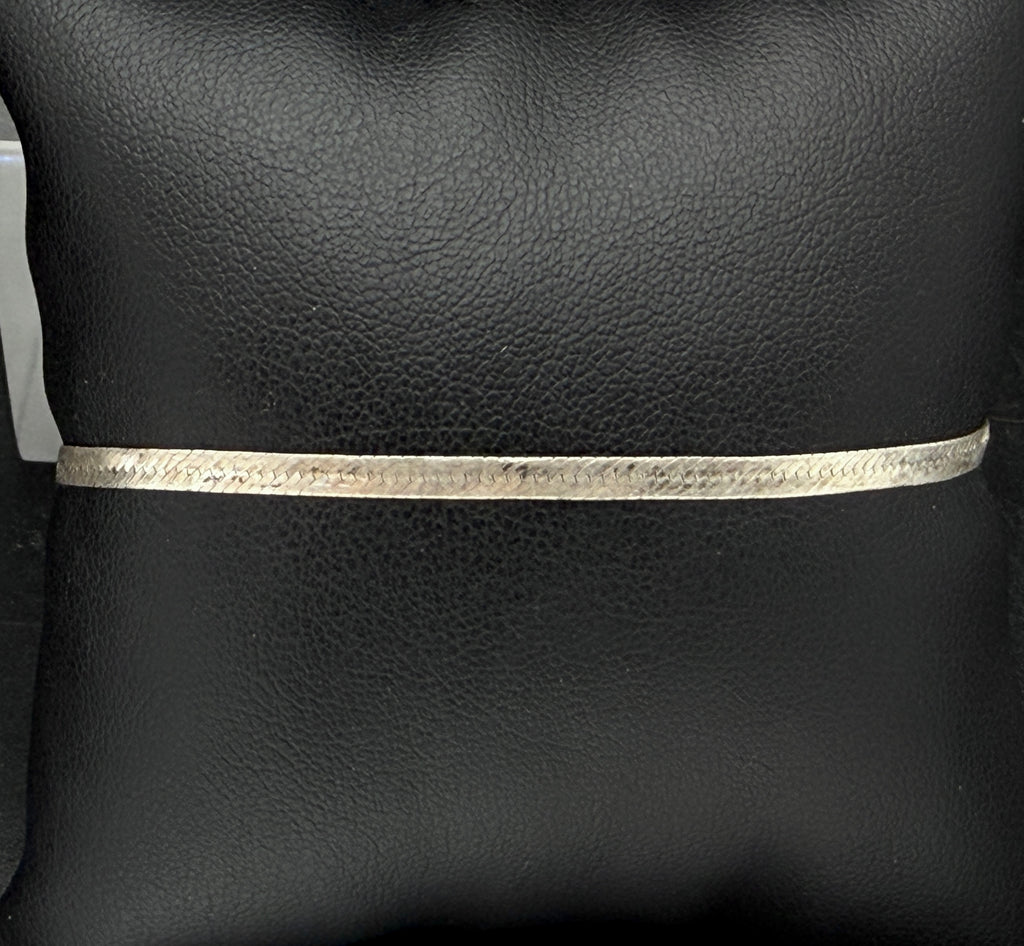 Vior - Vintage Italian Sterling Silver Herringbone Link Bracelet - 7"